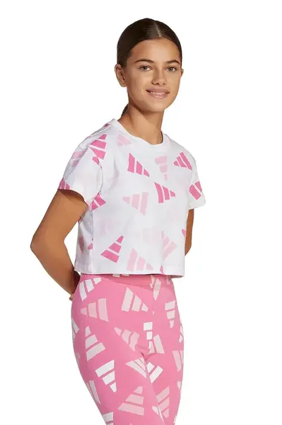 Dětské bavlněné tričko adidas bílá barva, JC7710