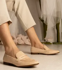 Gemre Beige Women's Classic Loafers Nageri