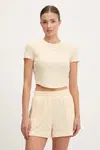 Tričko Guess PEONY dámské, béžová barva, V5GP21 KCT02