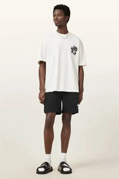 Plavkové šortky AllSaints ORLANDO černá barva, M016WC