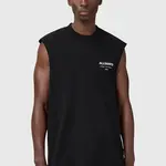 Bavlněný top AllSaints UNDERGROUND černá barva, M038PC
