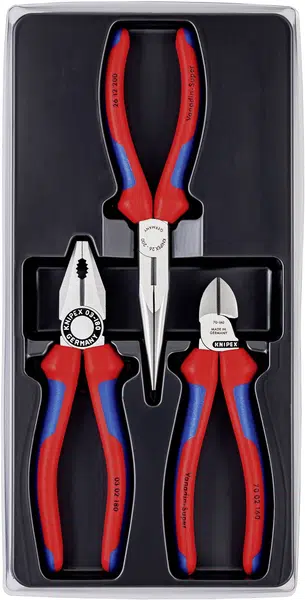 Kleště kombinované, boční štípací a na jemnou mechaniku, sada 3 ks – KNIPEX 00 20 11