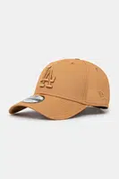 Bavlněná baseballová čepice New Era hnědá barva, s aplikací, 60595155