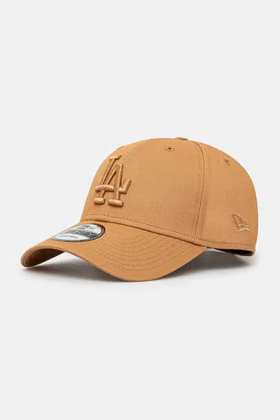 Bavlněná baseballová čepice New Era hnědá barva, s aplikací, 60595155
