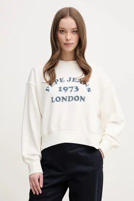 Mikina Pepe Jeans VENUS dámská, bílá barva, s potiskem, PL581487