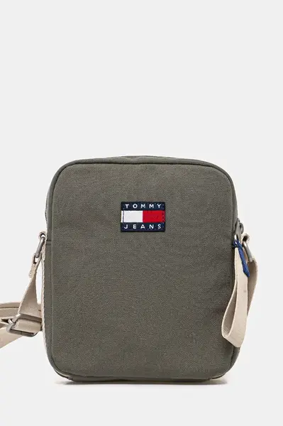 Ledvinka Tommy Jeans zelená barva, AM0AM13277