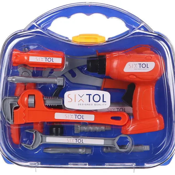 Sada dětského nářadí - vrtačka, kladivo, klíče, kleště, 12 dílů - SIXTOL