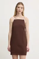 Lněné šaty Abercrombie & Fitch