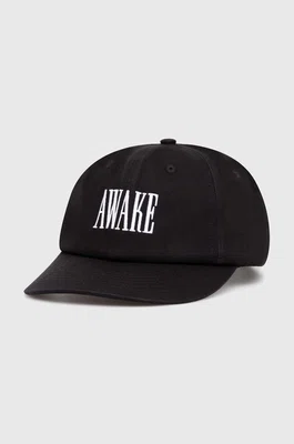 Bavlněná baseballová čepice Awake NY Logo Hat černá barva, s aplikací, SP24-HT004