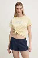 Bavlněné tričko Hollister Co. žlutá barva, KI357-5000