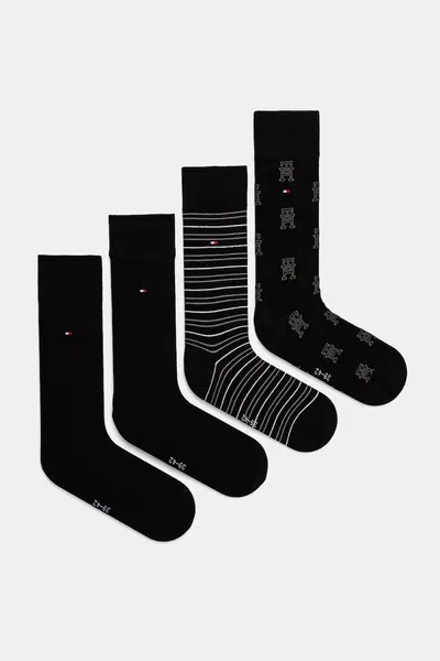 Ponožky Tommy Hilfiger 4-pack pánské, černá barva, 701232605
