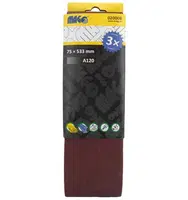 Brusné pásy, zrnitost A120, rozměr 75 x 533 mm, balení 3 kusy - MAGG 020008 Zrnitost: A120