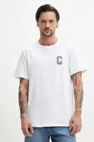 Bavlněné tričko Converse bílá barva, s aplikací, 10027362-A02