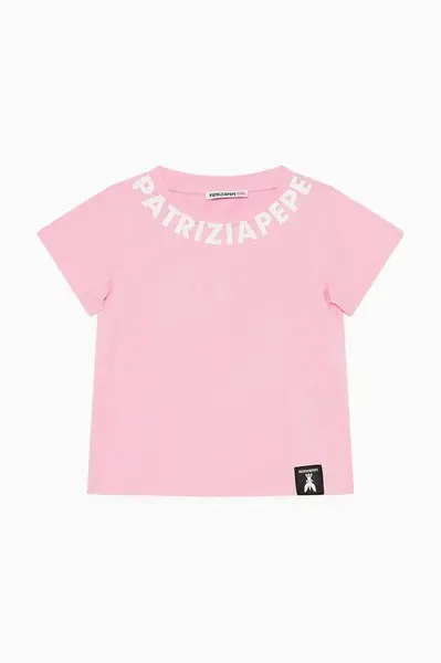 Dětské bavlněné tričko Patrizia Pepe K103 růžová barva, 7M0904
