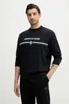 Bavlněná mikina Armani Exchange pánská, tmavomodrá barva, s aplikací, XM000226 AF12656