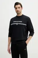Bavlněná mikina Armani Exchange pánská, tmavomodrá barva, s aplikací, XM000226 AF12656