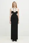 Šaty Coperni Knitted Halter černá barva, maxi, COPML135Y3010