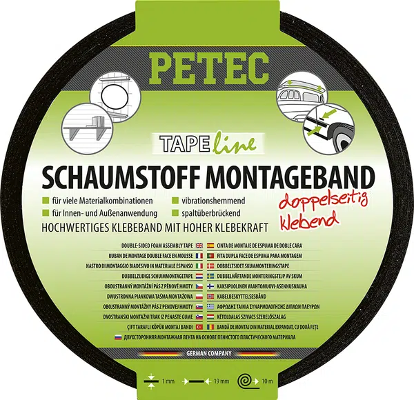Montážní lepicí páska oboustranná, černá, 10m - Petec