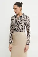 Košile Morgan TRAKEL dámská, béžová barva, slim, s klasickým límcem, TRAKEL