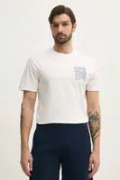 Bavlněné tričko Lacoste bílá barva, s potiskem, TH0288
