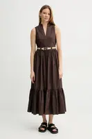 Šaty Twinset hnědá barva, midi, 251TT2101