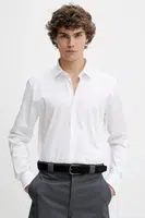 Košile HUGO pánská, bílá barva, slim, s klasickým límcem, 50539721
