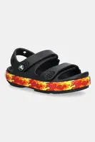 Dětské sandály Crocs CROCBAND FLAMES SANDAL T černá barva, 211269