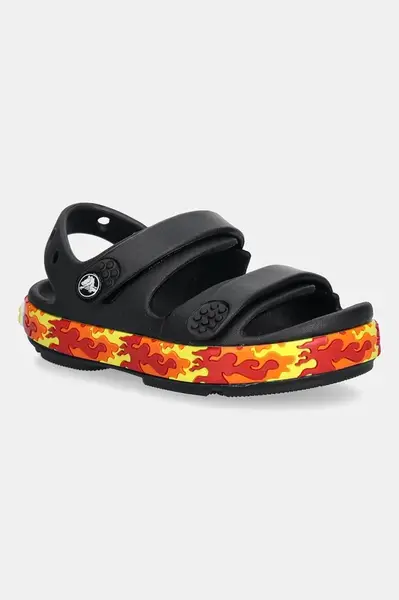 Dětské sandály Crocs CROCBAND FLAMES SANDAL T černá barva, 211269