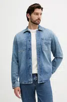 Džínová košile Pepe Jeans pánská, modrá barva, regular, s klasickým límcem, PM309081