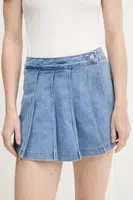 Džínová kalhotová sukně Answear.LAB dámská, modrá barva, hladká, high waist