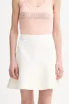 Sukně Guess ELSIE bílá barva, mini, áčková, W5GD87 WH610
