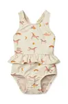 Jednodílné plavky pro miminko Liewood Amina Baby Printed Swimsuit béžová barva, LW19981
