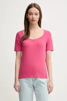 Tričko United Colors of Benetton dámské, růžová barva, 3FJHD401P