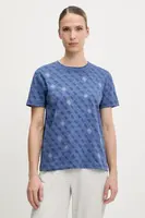 Bavlněné tričko Guess CHRYSANTA dámské, modrá barva, V5GI16 I3Z14