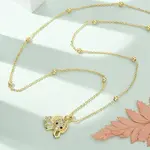 Brass Micro Pave Clear Cubic Zirconia Pendant Necklaces for Women