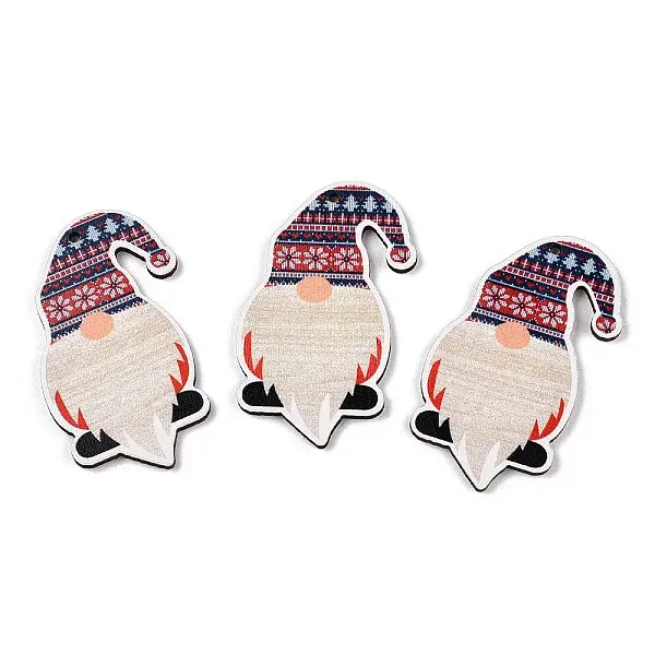 Christmas Single Face Printed Wood Big Pendants