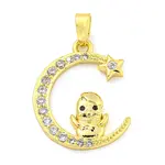 Brass Micro Pave Clear Cubic Zirconia Pendants