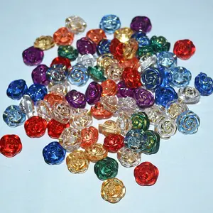 1-Hole Rose Plastic Shank Buttons