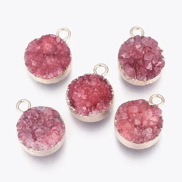 Natural Druzy Agate Pendants