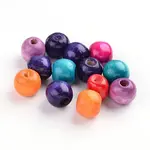 Dyed Natural Wood Beads