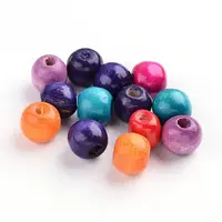 Dyed Natural Wood Beads
