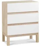 Zásuvková komoda artos - dub sofia/bílá