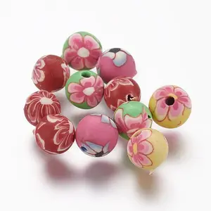 Handmade Polymer Clay Round Beads