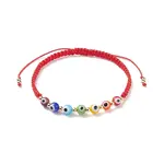 Lampwork Round Evil Eye Braided Bead Bracelet
