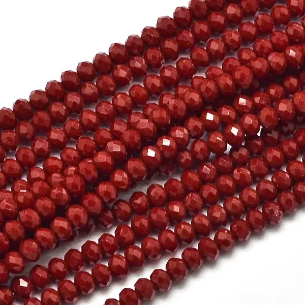 Faceted Rondelle Glass Beads Strands