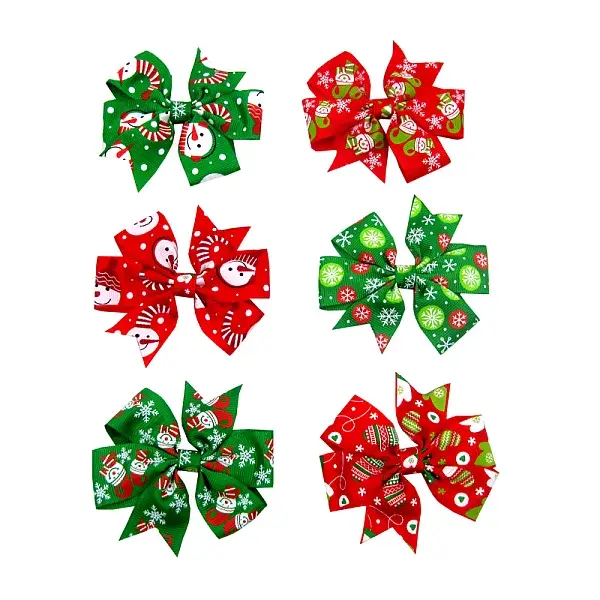 Christmas Grosgrain Alligator Hair Clips