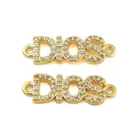 Rack Plating Brass Cubic Zirconia DIOS Links Connector Charms