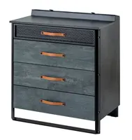 Zásuvková komoda nebula - šedá/černá