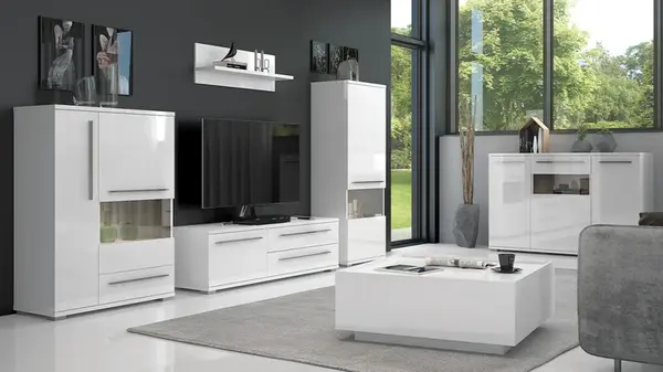 Obývací pokoj s osvětlením tiana - bílá