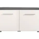 Předsíňová lavice s úložným prostorem a sedákem falka - bílá/šedá